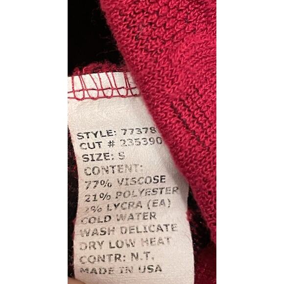 Cut Loose Long Sleeve Textured Knit Top Shirt Women Size‎ Small Red Funky Unique - Picture 7 of 7